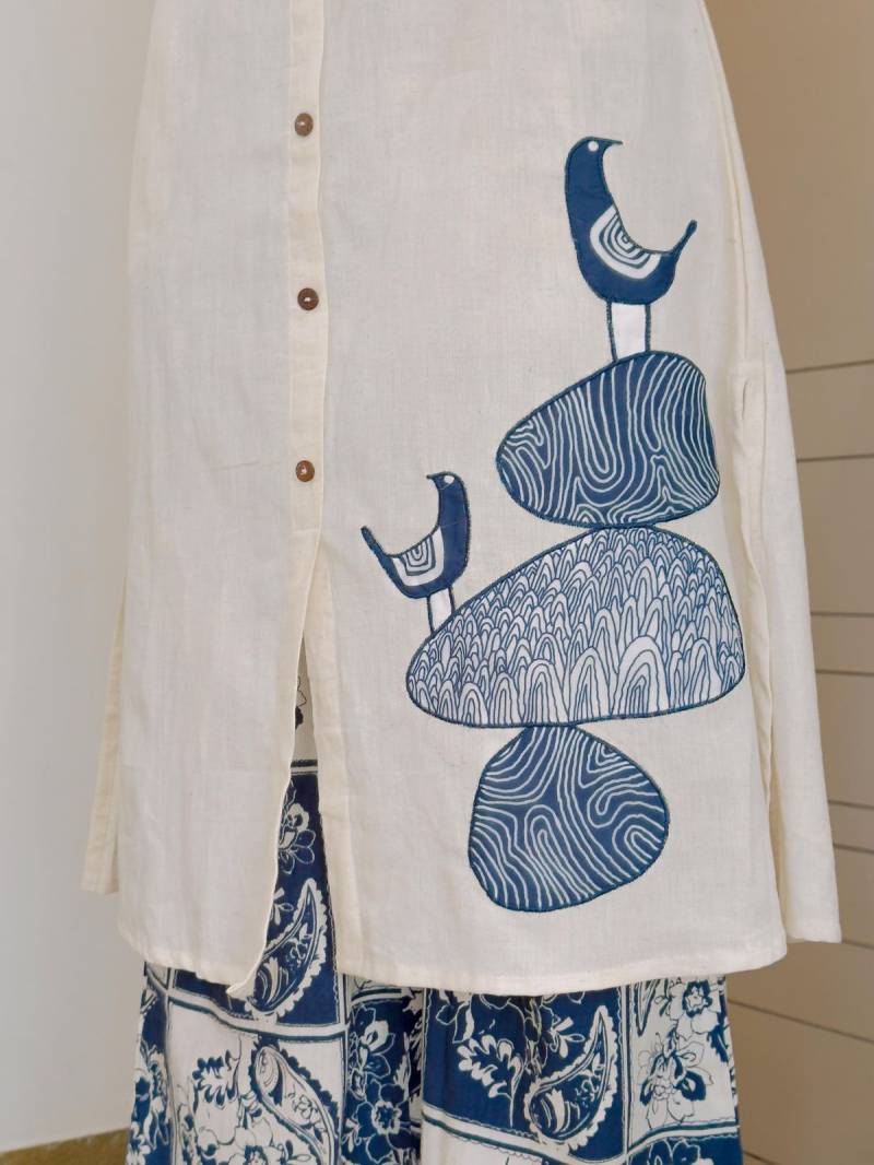 Tanyaa P 230 Khadi Cotton With Work Kurti With Bottom Collection