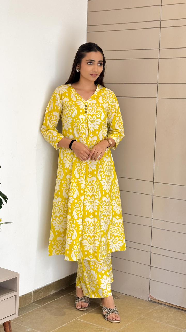 Tanyaa P 231 Cotton A Line Round Kurti With Bottom Collection