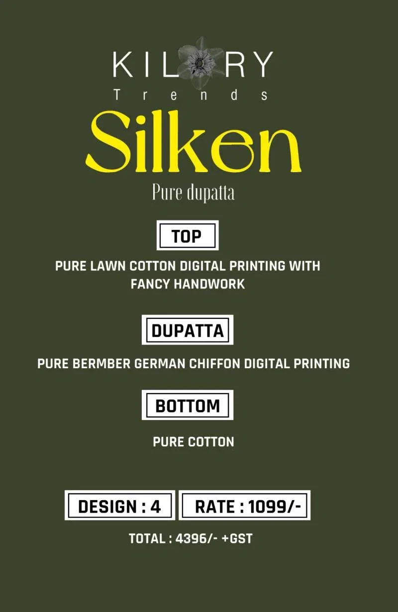 Kilory Silken Lawn Cotton Digital Printed Salwar Kameez Collection