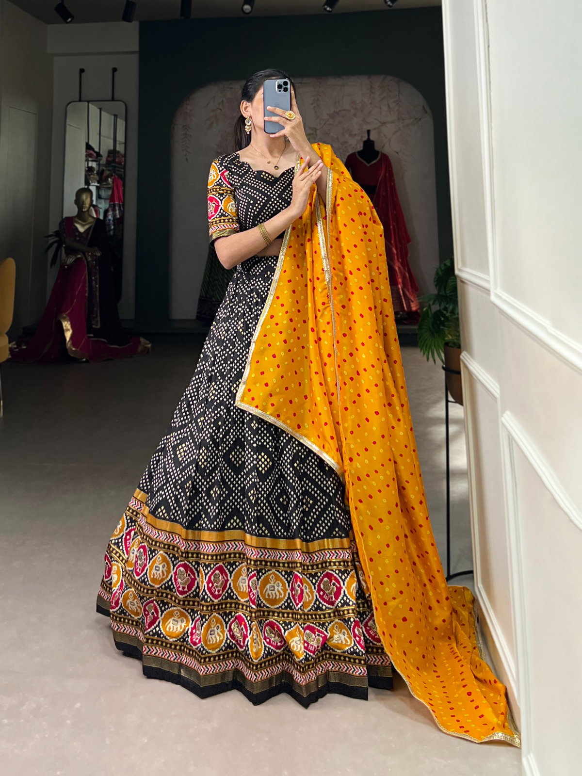 Lekha LNB 1687 Tussar Silk Bandhej And Patola Printed Lehenga Choli Collection