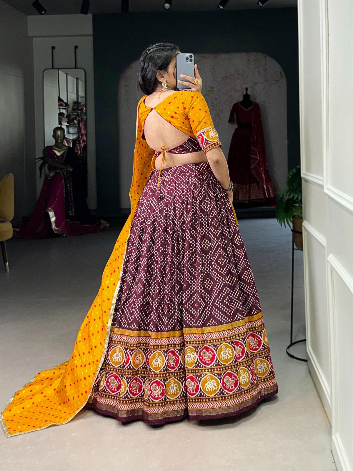 Lekha LNB 1687 Tussar Silk Bandhej And Patola Printed Lehenga Choli Collection