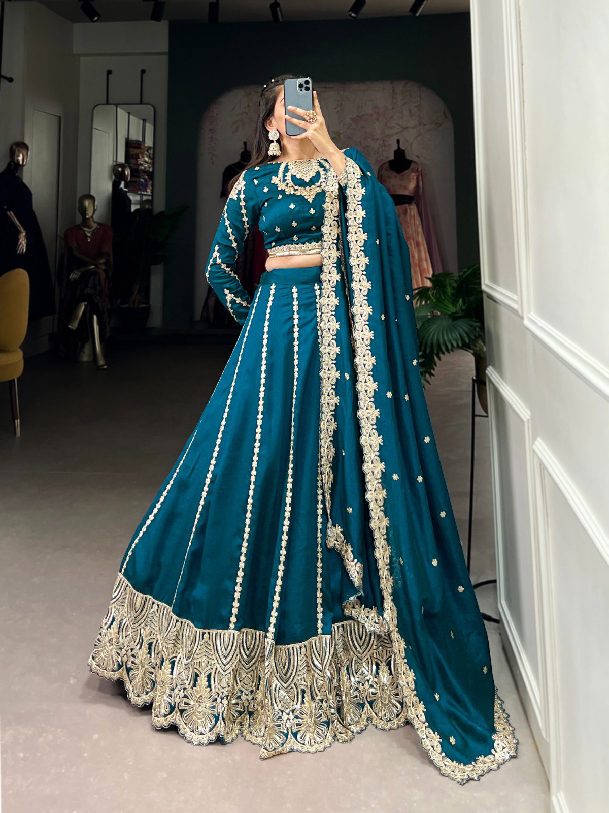  Lekha LNB MALLIKA Vichitra Silk Sequins And Thread Embrodery Lehenga Choli Collection