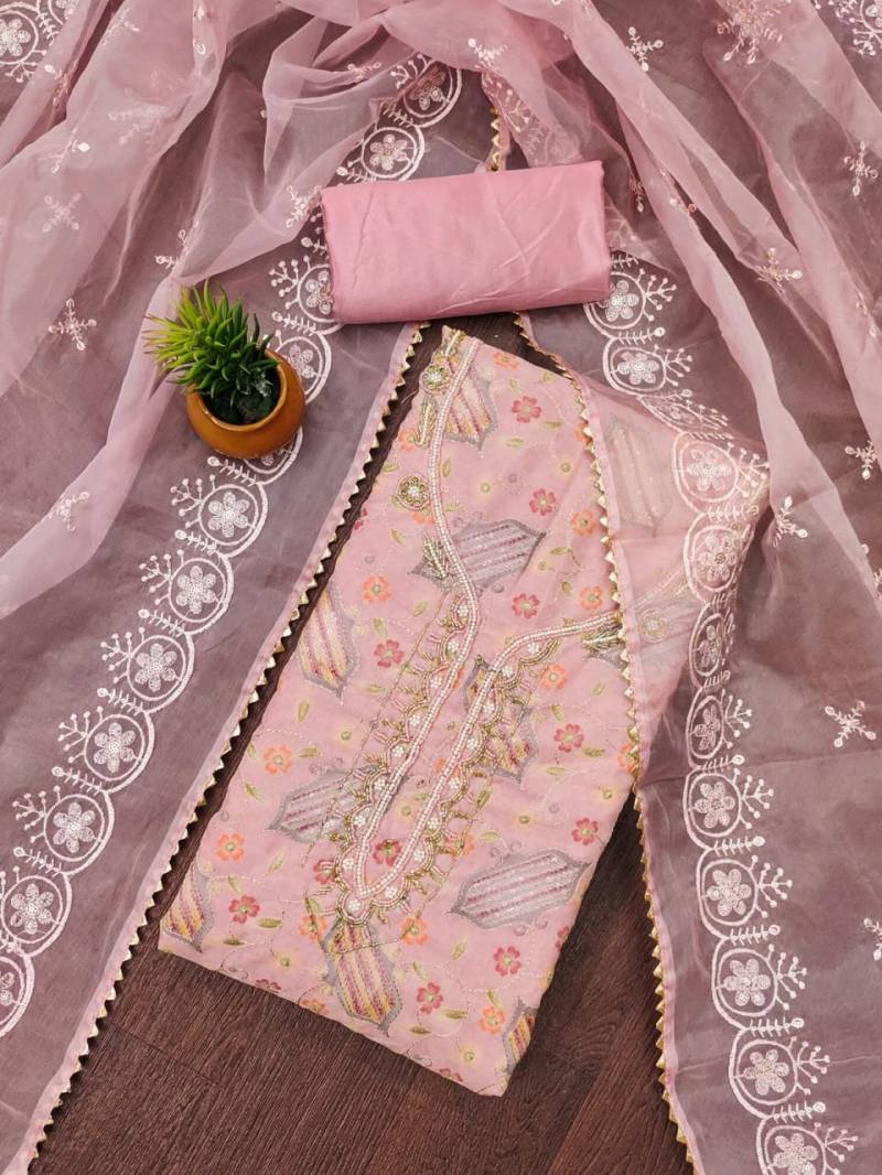 Color Set 9069 Casual Wear Organza Dress Material Collection