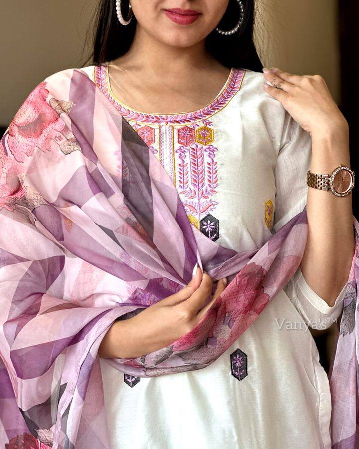 Vishwa 01 Viscose Chanderi Kurti Bottom With Dupatta