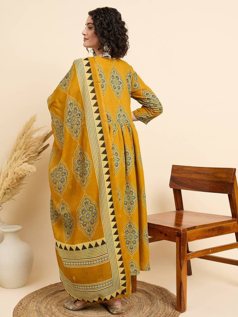 Dhruvi 286 Rayon Printed Casual Wear Kurti Bottom With Dupatta