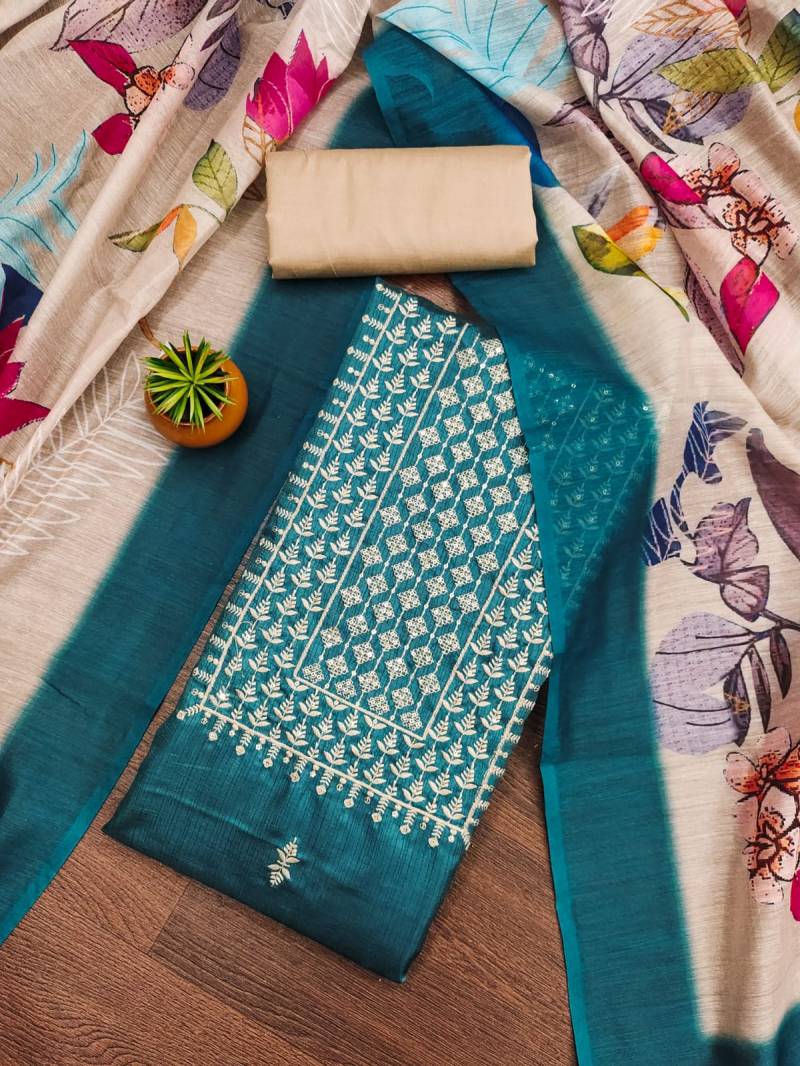 Color Set 9073 Casual Wear Stylish Jalpari Cotton Dress Material