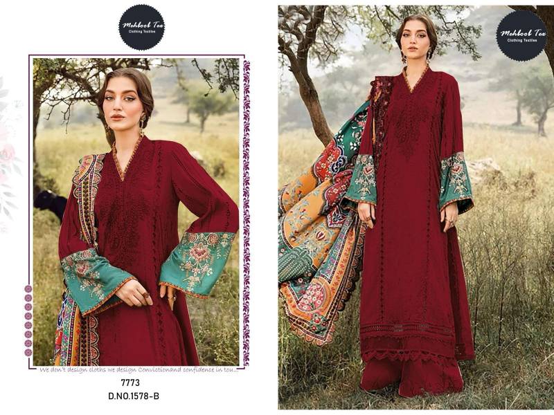 Mehboob Tex 1578 B And C Cotton Dupatta Pakistani Salwar Suits