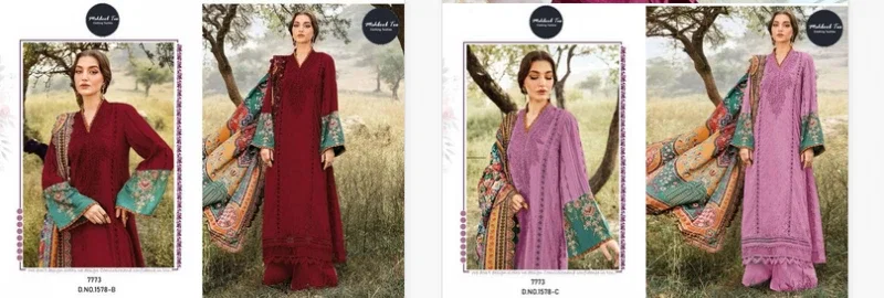 Mehboob Tex 1578 B And C Cotton Dupatta Pakistani Salwar Suits
