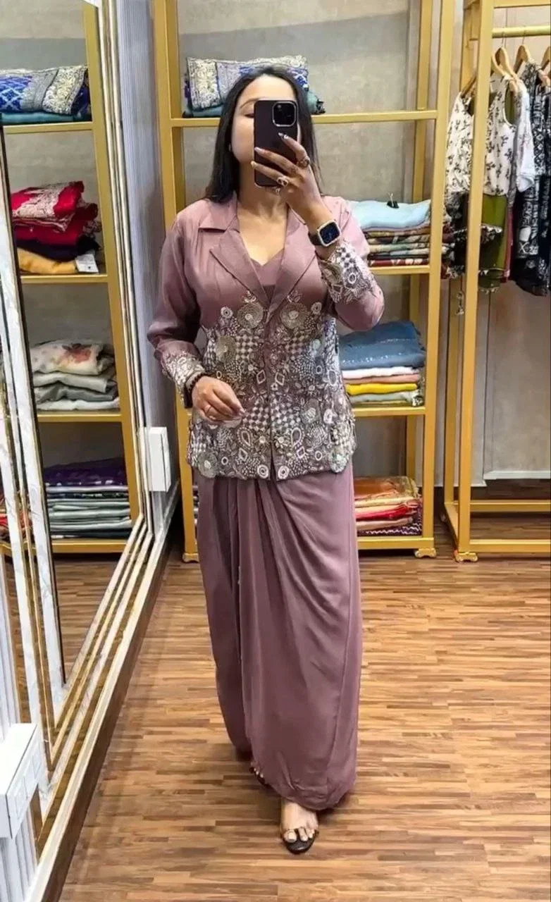 Bt 7092 Silk Embroidered Stylish Indo Western Collection