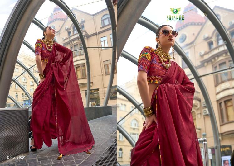 Sanskar Society Chiffon With Digital Printed Saree Collection