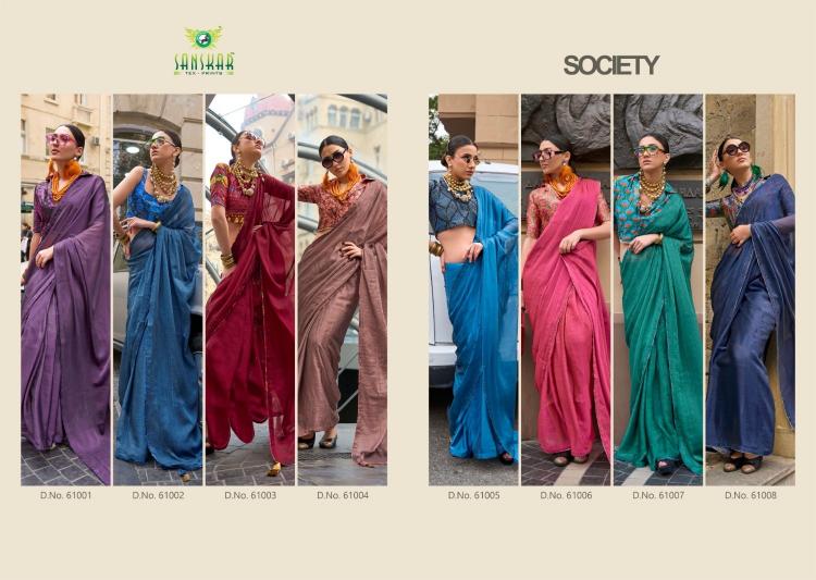 Sanskar Society Chiffon With Digital Printed Saree Collection
