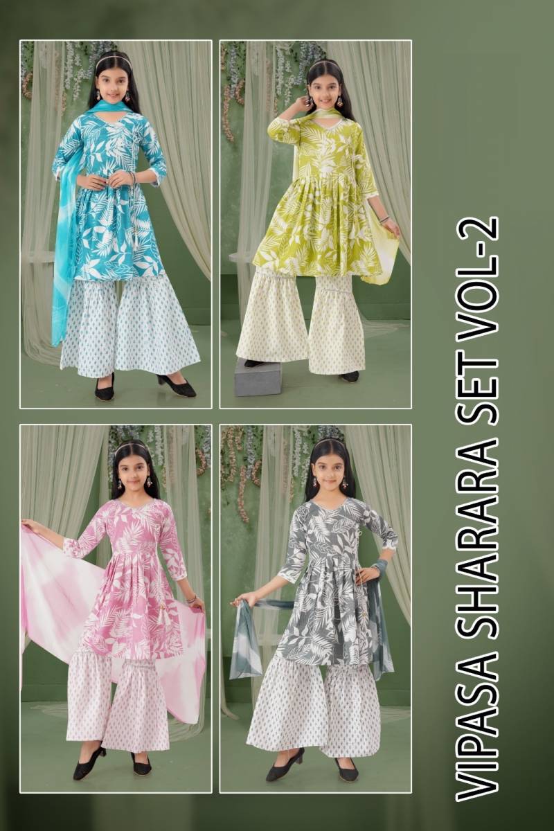 Vipasa Sharara Set Vol 2 Cotton Printed Kids Wear Collection