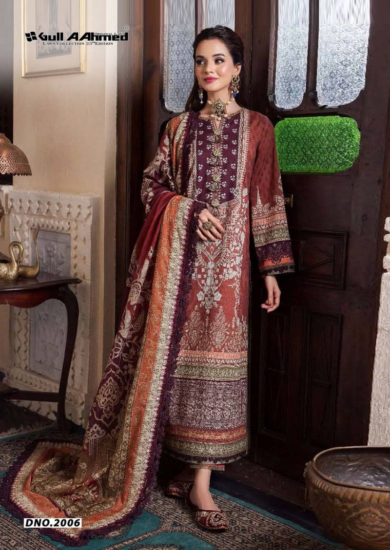 Gull A Ahmed Azure Vol 2 Cotton Kurti Pant With Dupatta Collection