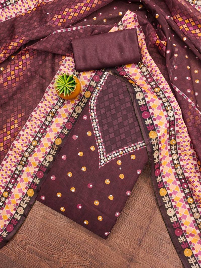 Color Set 9076 Printed Organza Fancy Dress Material Collection