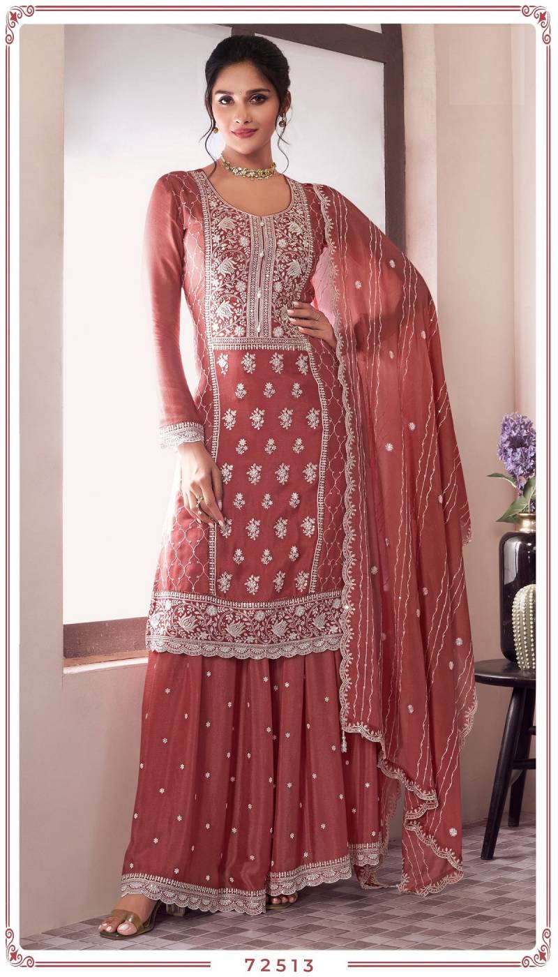 Syona 72511 To 72514 Chinon Embroidered Salwar Suits Collection