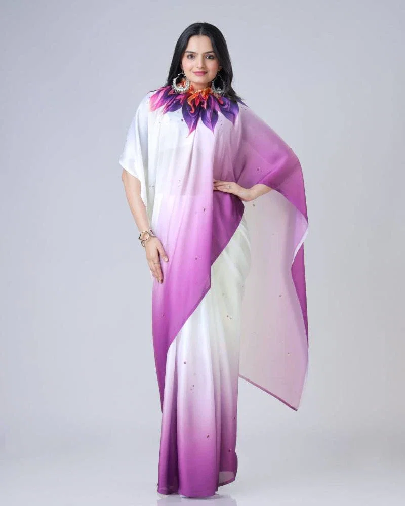 Ce Georgette Satin 2 Fancy Party Wear Saree Collection