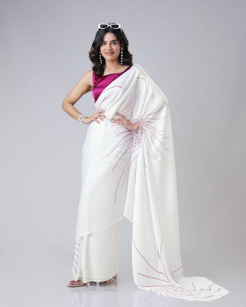 Ce Georgette Satin 2 Fancy Party Wear Saree Collection