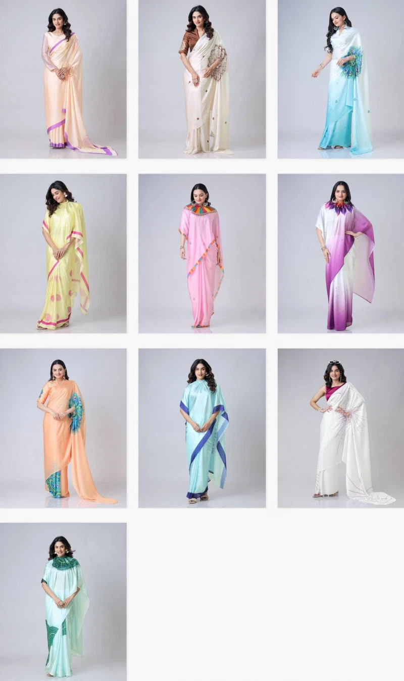 Ce Georgette Satin 2 Fancy Party Wear Saree Collection