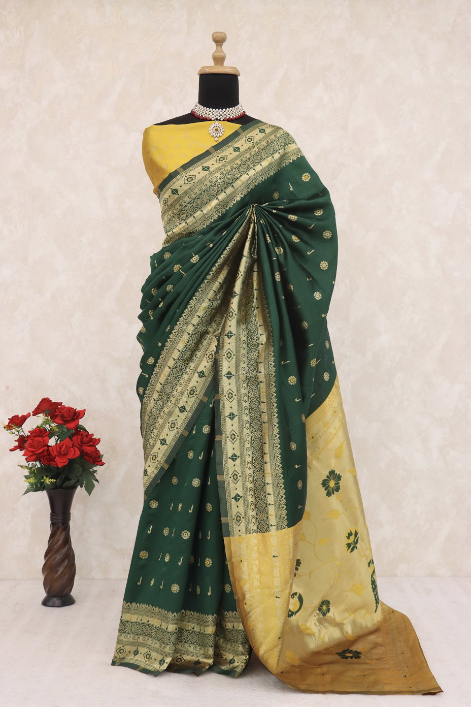 Meera 278 Party Wear Zari Weaving Worked Paithani Silk Saree with Un Stitched Blouse
