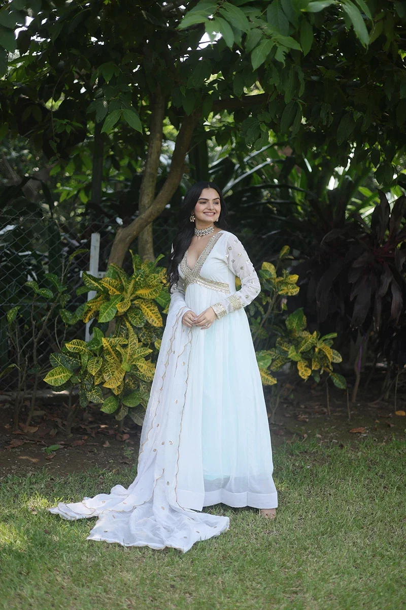 Jf 955 56 Beautiful Faux Blooming Gown With Dupatta Collection
