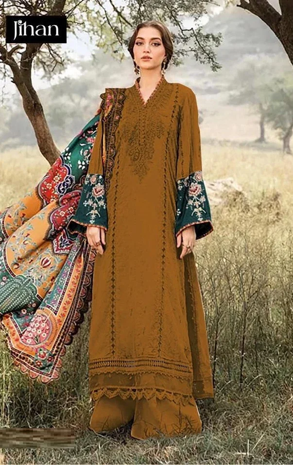Jihan 3561 B And C Cotton Dupatta Pakistani Salwar Suits Collection