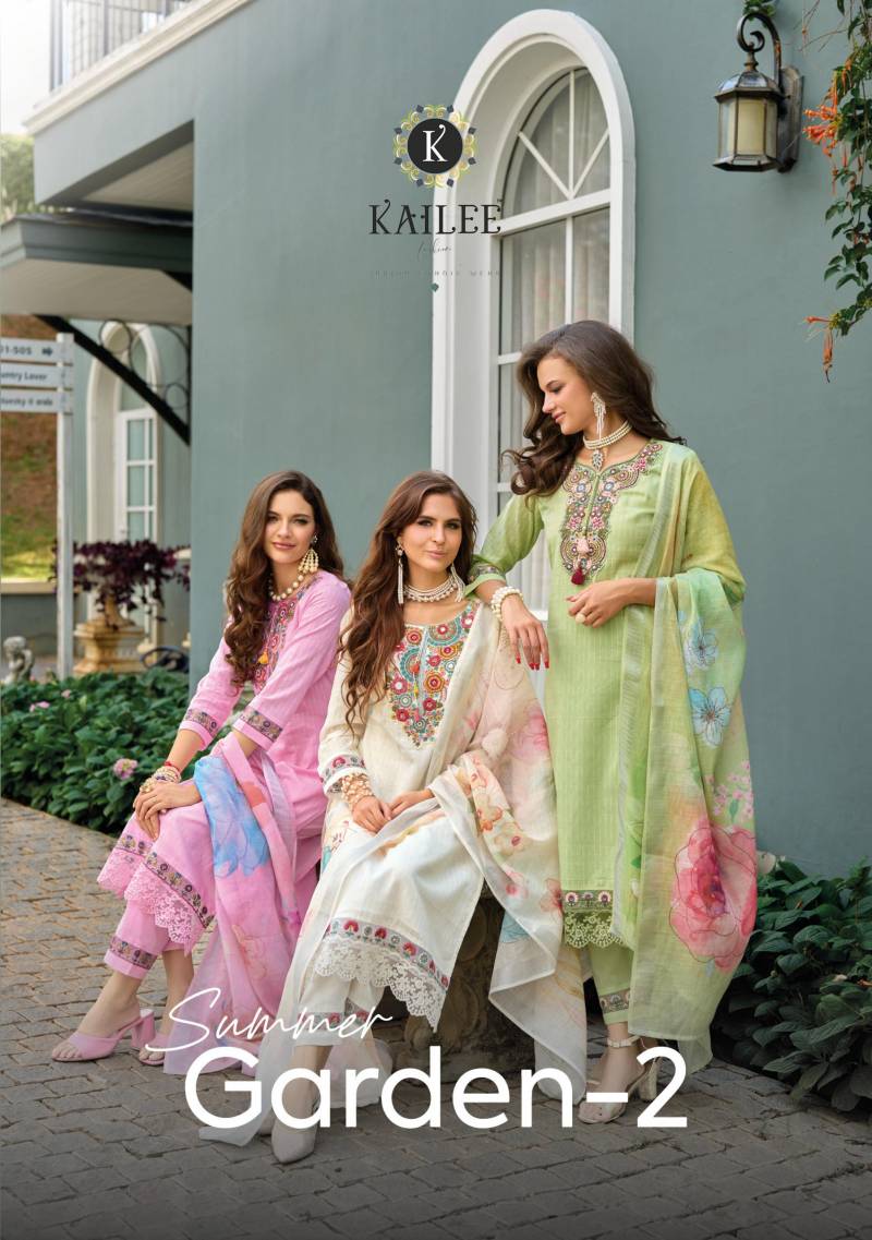 Kailee Summer Garden Vol 2 Designer Cotton Kurti Bottom With Dupatta
