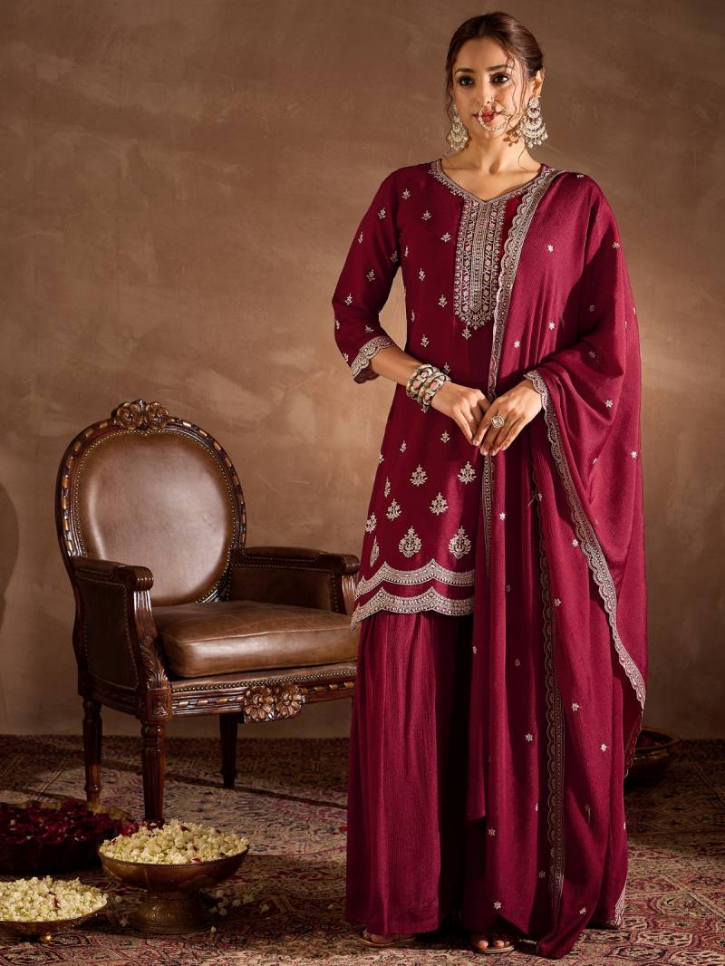 Indo Era 2563 Silk Embroidered Kurti Bottom With Dupatta Collection