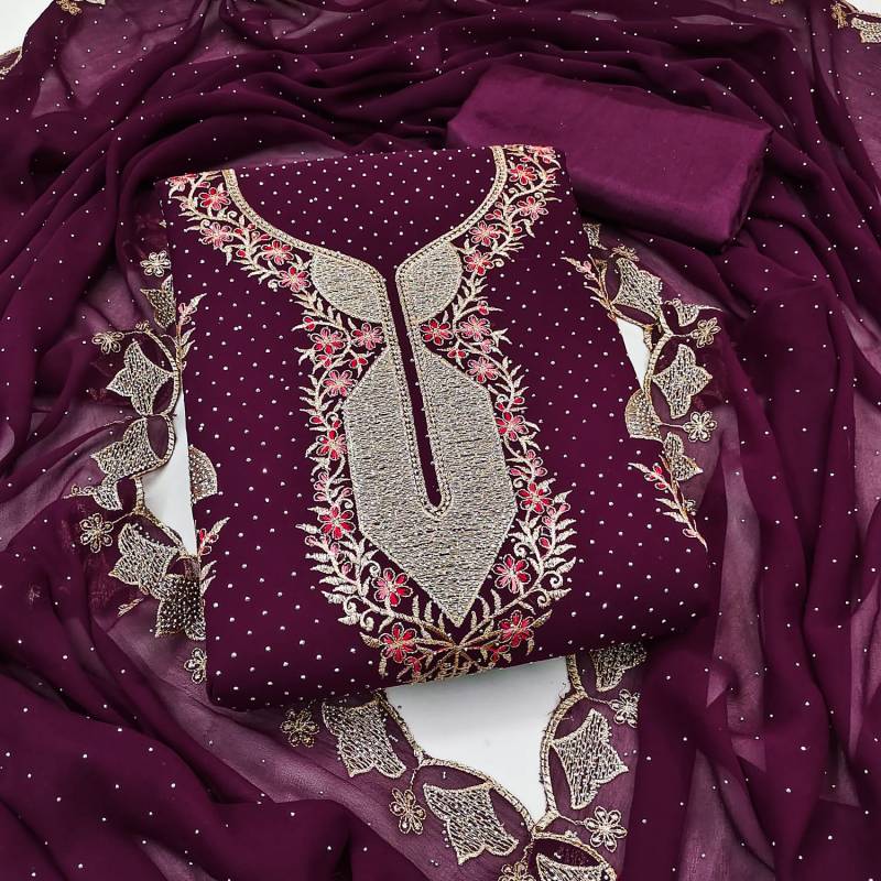 Color Set 9083 Festive Wear Georgette Dress Material Collection