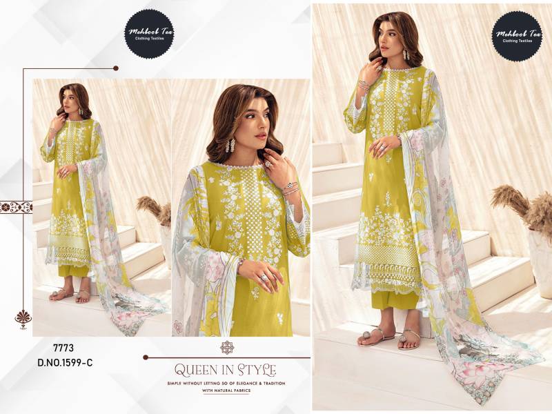 Mehboob Tex 1599 B And C Cotton Dupatta Pakistani Salwar Suits