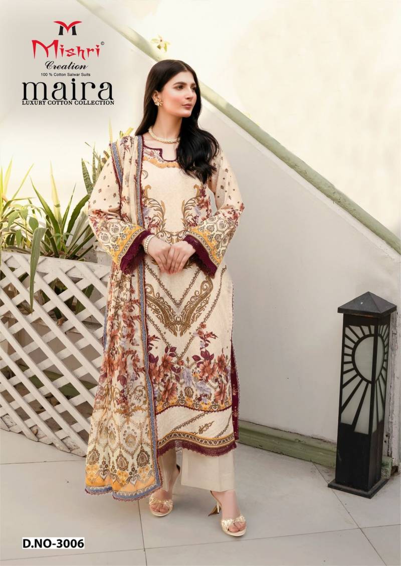 Mishri Maira 3 Cotton Printed Karachi Style Dress Material Collection