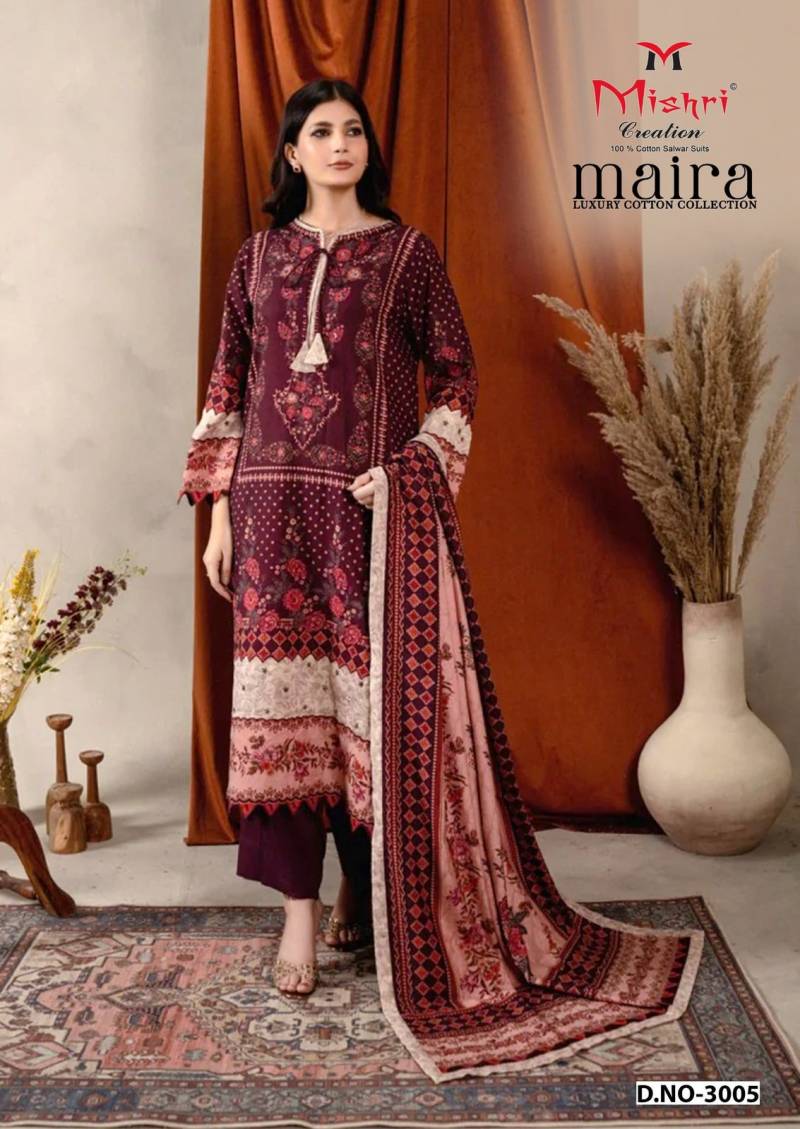 Mishri Maira 3 Cotton Printed Karachi Style Dress Material Collection