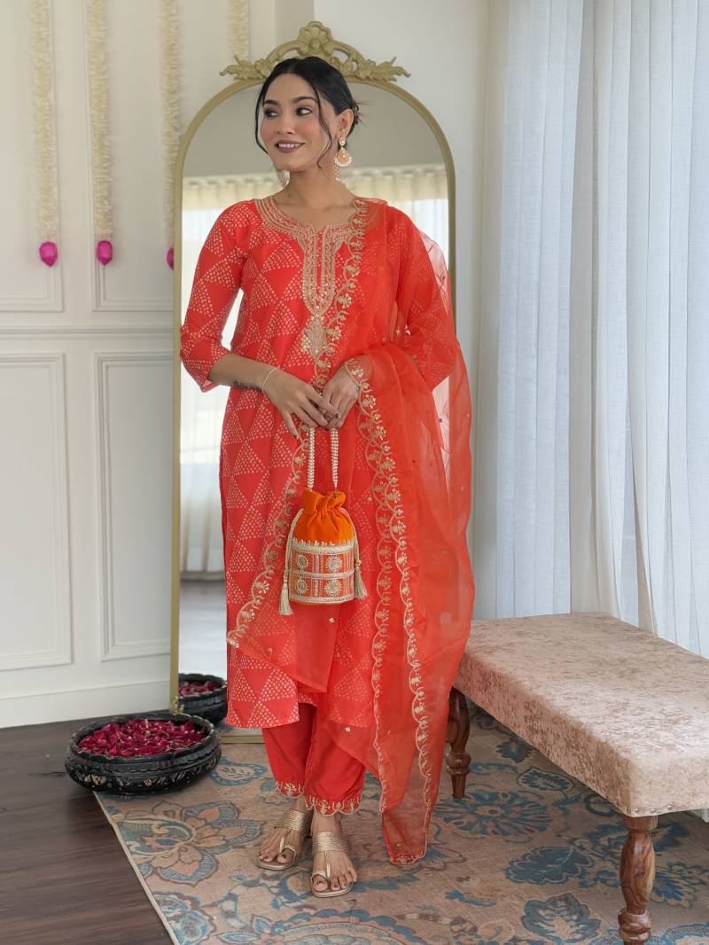 Mv 625 French Crepe Fancy Kurti Bottom With Dupatta