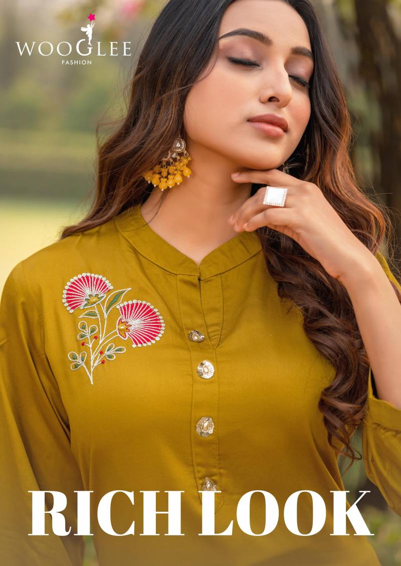 Wooglee Rich Look Viscose Satin Thread With Patch Work Co Ord Set