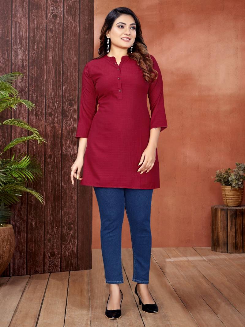Nina F 01 Mix Cotton Fancy Short Kurti Collection