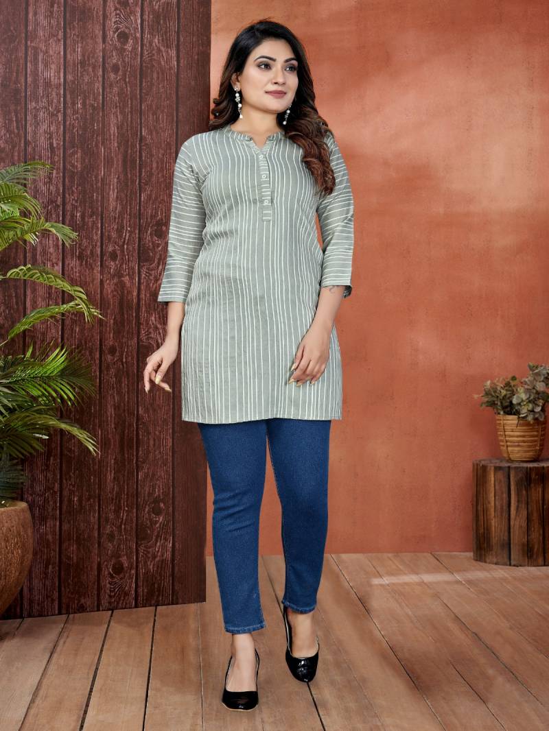 Nina F 02 Mix Cotton Fancy Short Kurti Collection