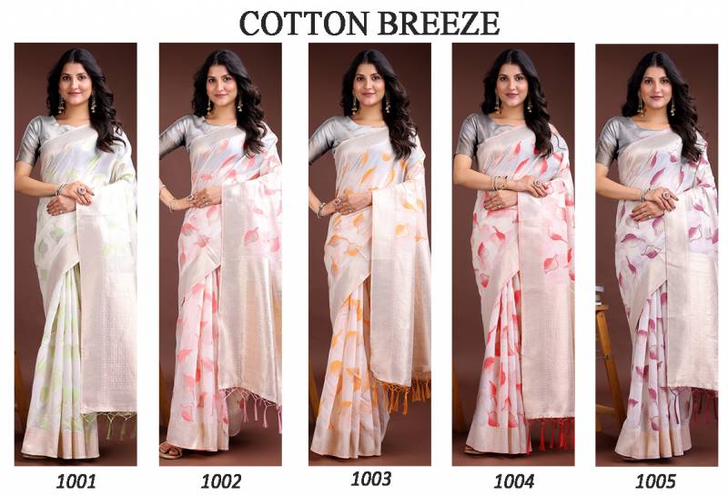 Ast Cotton Breeze Cotton Silk Festive Wear Saree Collection