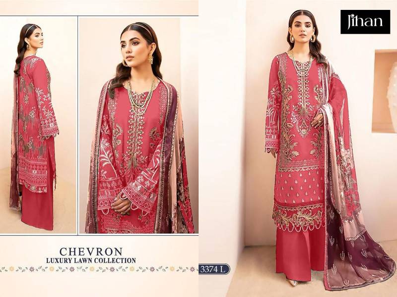 Jihan Chevron 3374 K To N Cotton Dupatta Pakistani Salwar Kameez