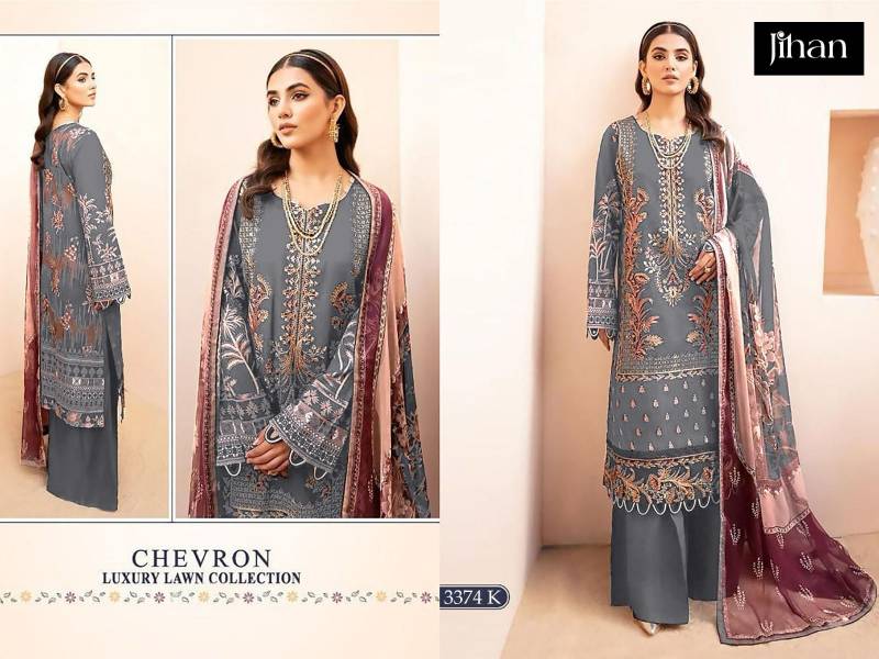 Jihan Chevron 3374 K To N Cotton Dupatta Pakistani Salwar Kameez