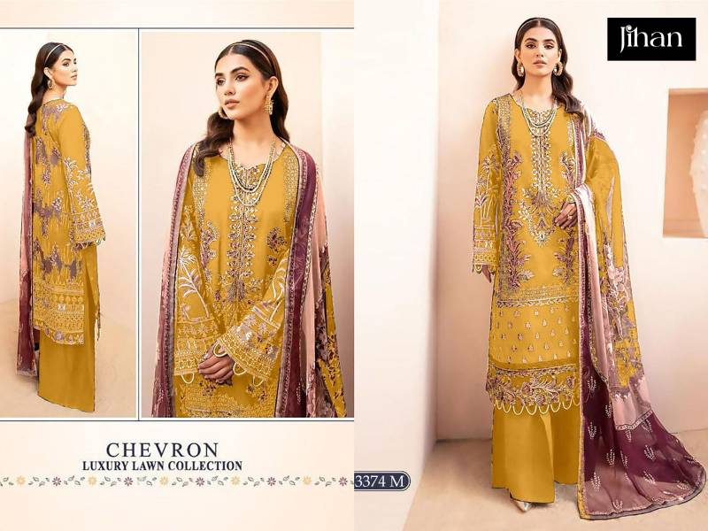 Jihan Chevron 3374 K To N Cotton Dupatta Pakistani Salwar Kameez
