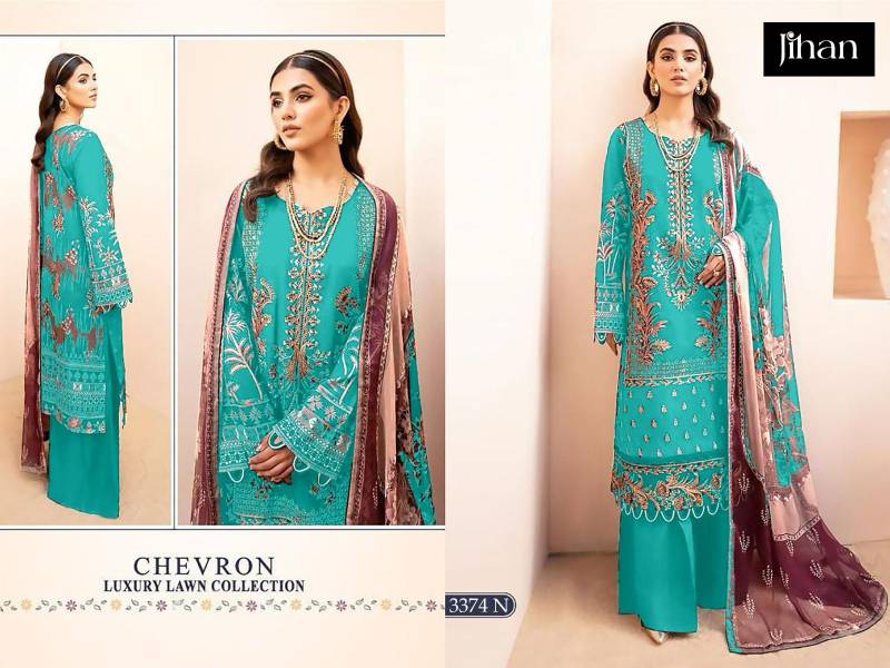 Jihan Chevron 3374 K To N Cotton Dupatta Pakistani Salwar Kameez