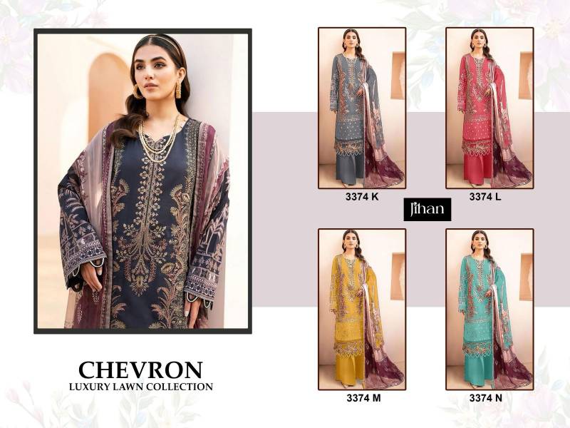 Jihan Chevron 3374 K To N Cotton Dupatta Pakistani Salwar Kameez