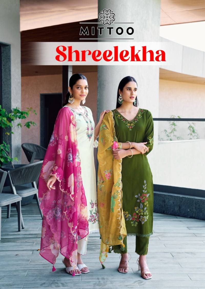 Mittoo Shreelekha Modal Viscose With Thread Work Readymade Collection