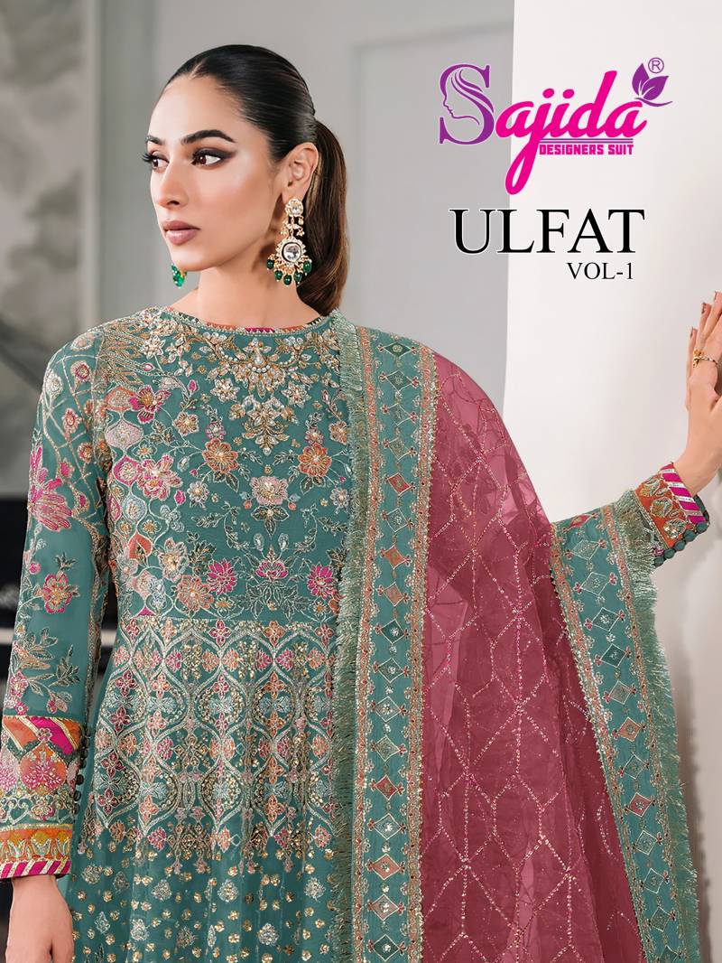Sajida Ulfat Vol 1 Net Embroidered Pakistani Salwar Kameez Collection