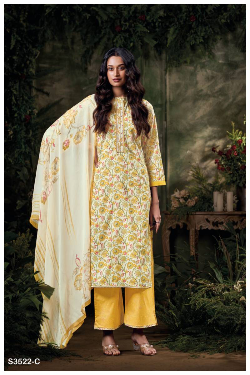 Ganga Bhaviya Cotton Printed Embroidered Fancy Salwar Suit Collection