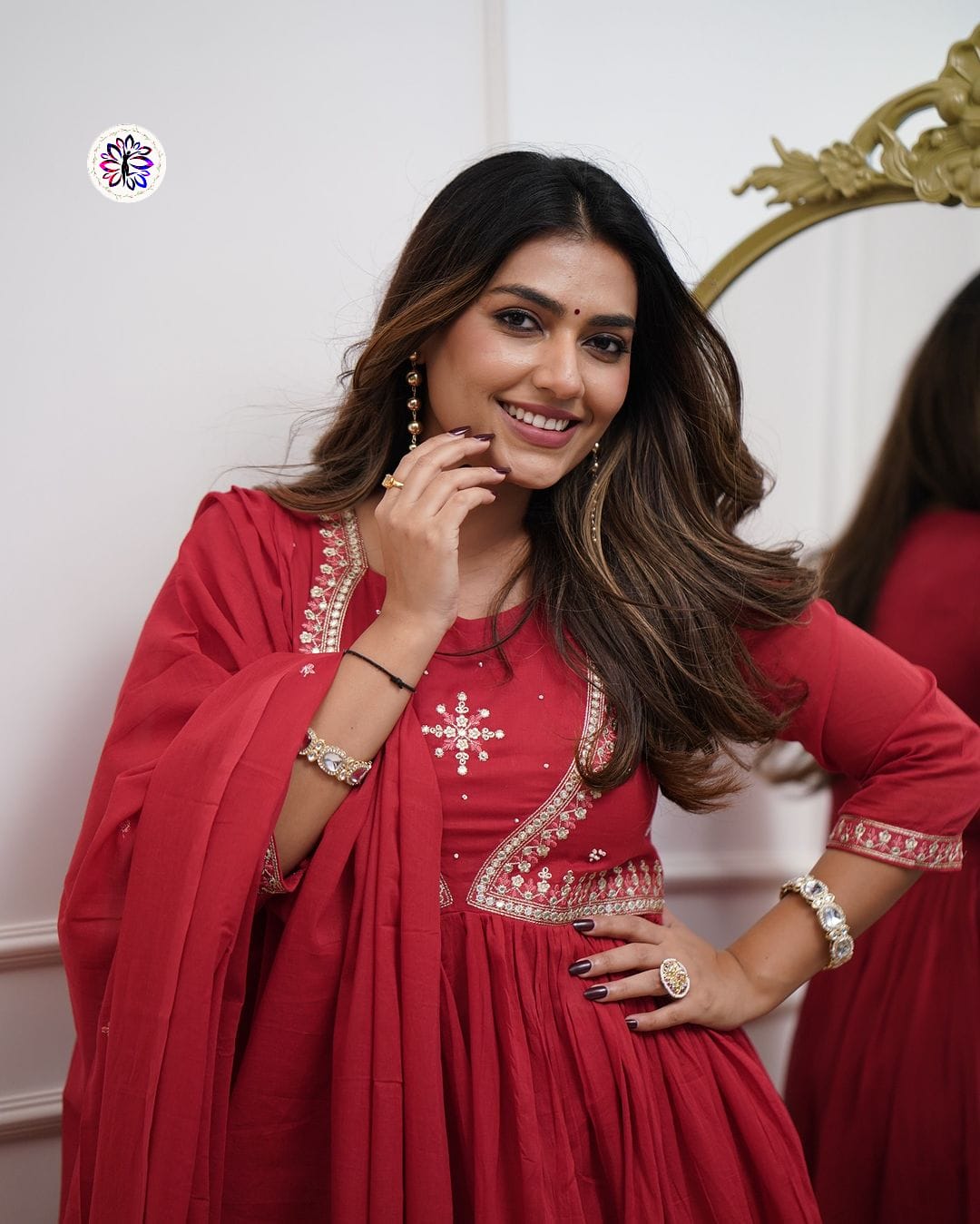 Lekha KL 6016 Muslin Cotton Embroidered Kurti Bottom With Dupatta Collection