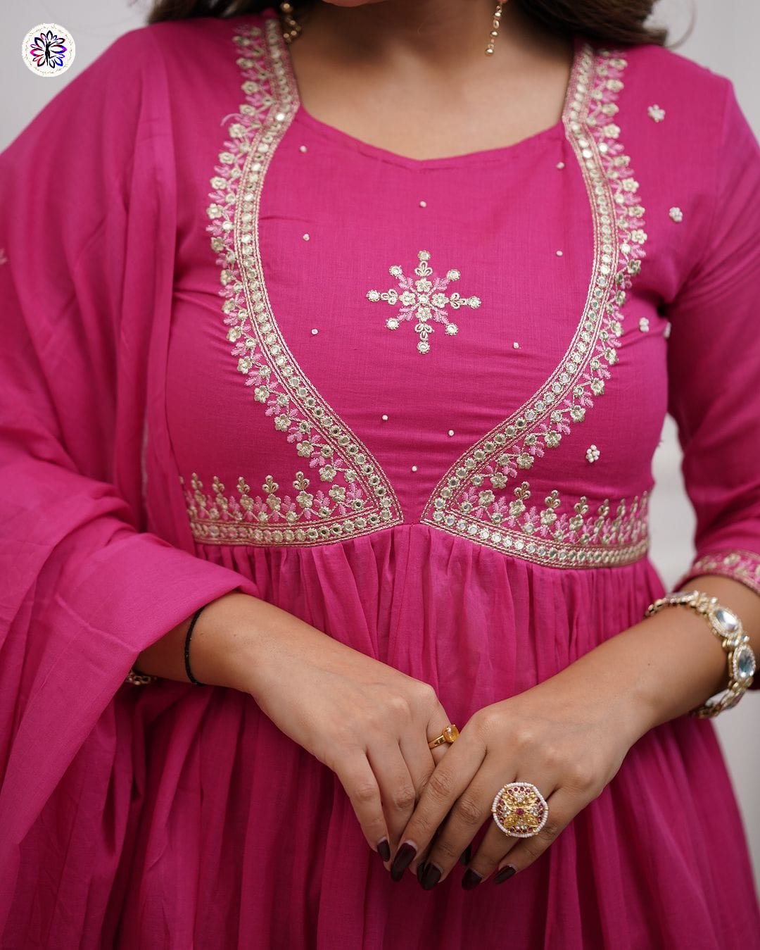 Lekha KL 6016 Muslin Cotton Embroidered Kurti Bottom With Dupatta Collection