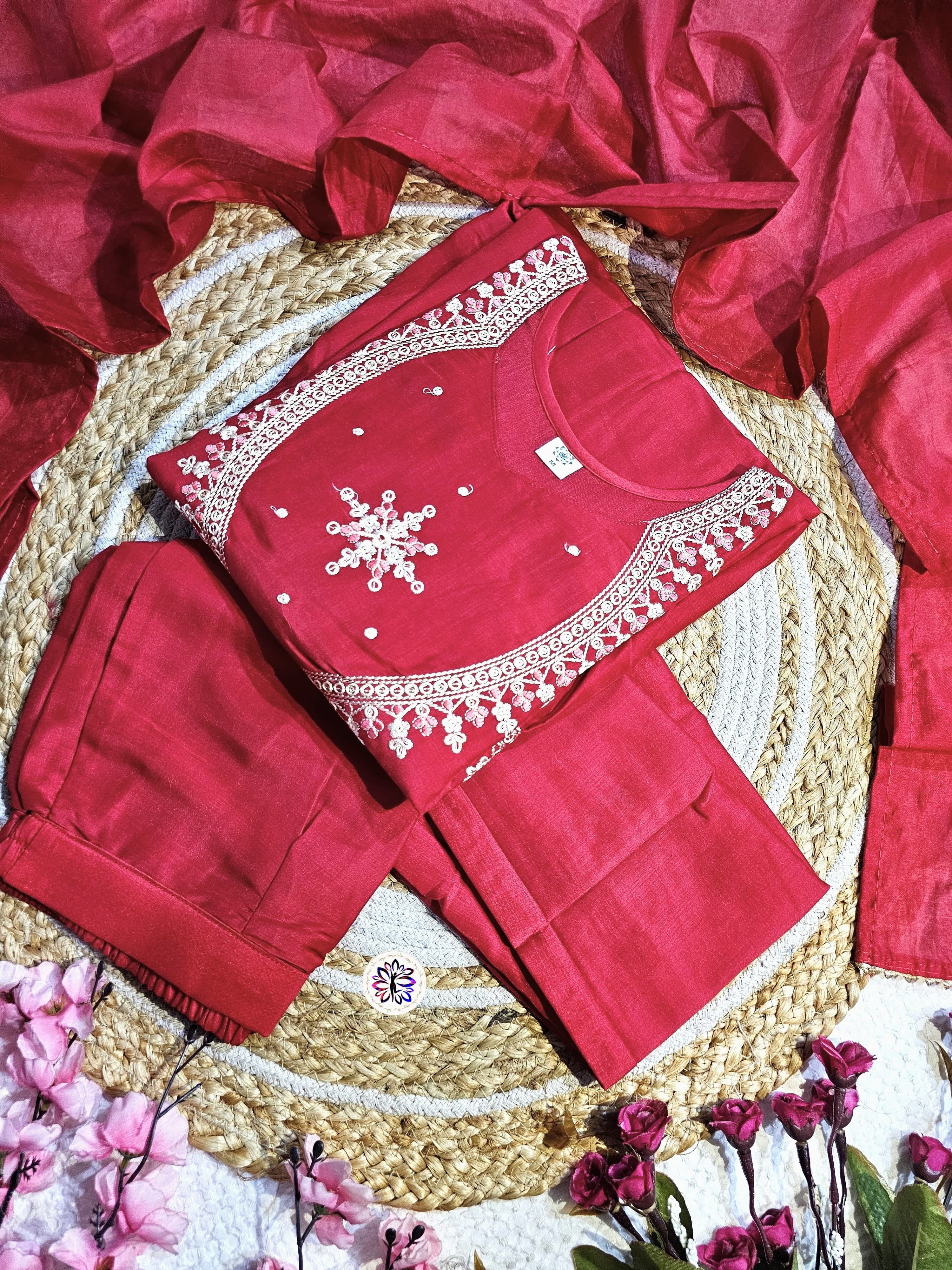 Lekha KL 6016 Muslin Cotton Embroidered Kurti Bottom With Dupatta Collection