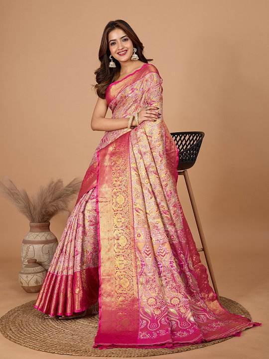 Maahi 178 Party Wear Heavy Jari Weaving Worked Soft Kanjivaram Silk With Un Stitched Blouse 