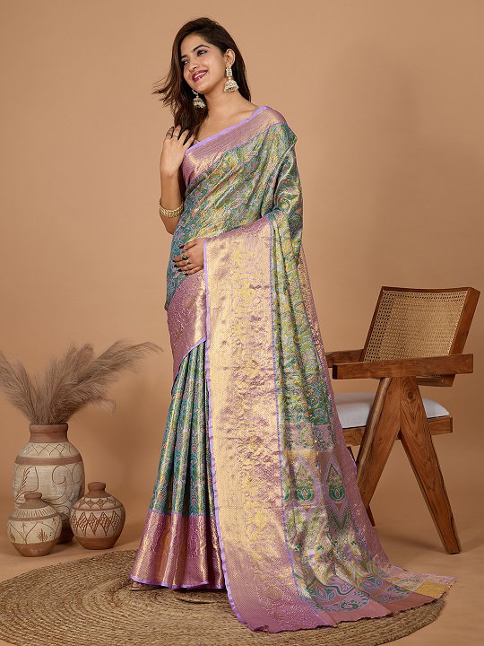 Maahi 178 Party Wear Heavy Jari Weaving Worked Soft Kanjivaram Silk With Un Stitched Blouse 