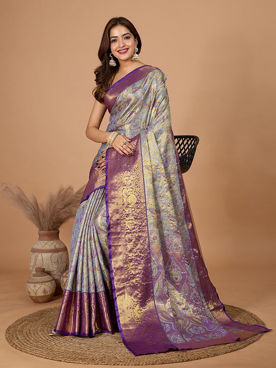 Maahi 178 Party Wear Heavy Jari Weaving Worked Soft Kanjivaram Silk With Un Stitched Blouse 